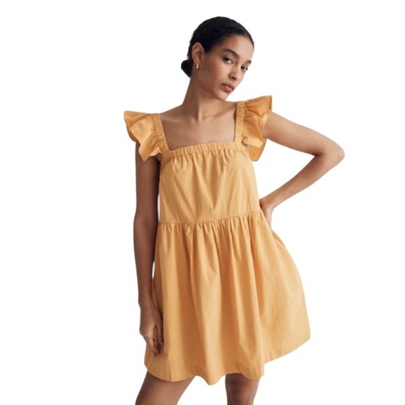 Madewell Dresses & Skirts - Madewell Yellow Fluttered Sleeve Dress